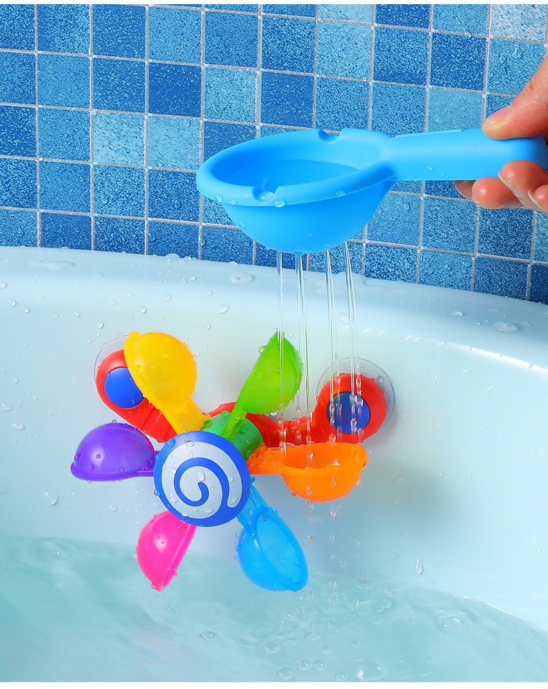 Baby Bath Toys Colorful Waterwheel Bathing Sucker Bathtub Water Spray Play Set Shower Sprinkler Toy For Children Kids Toddler