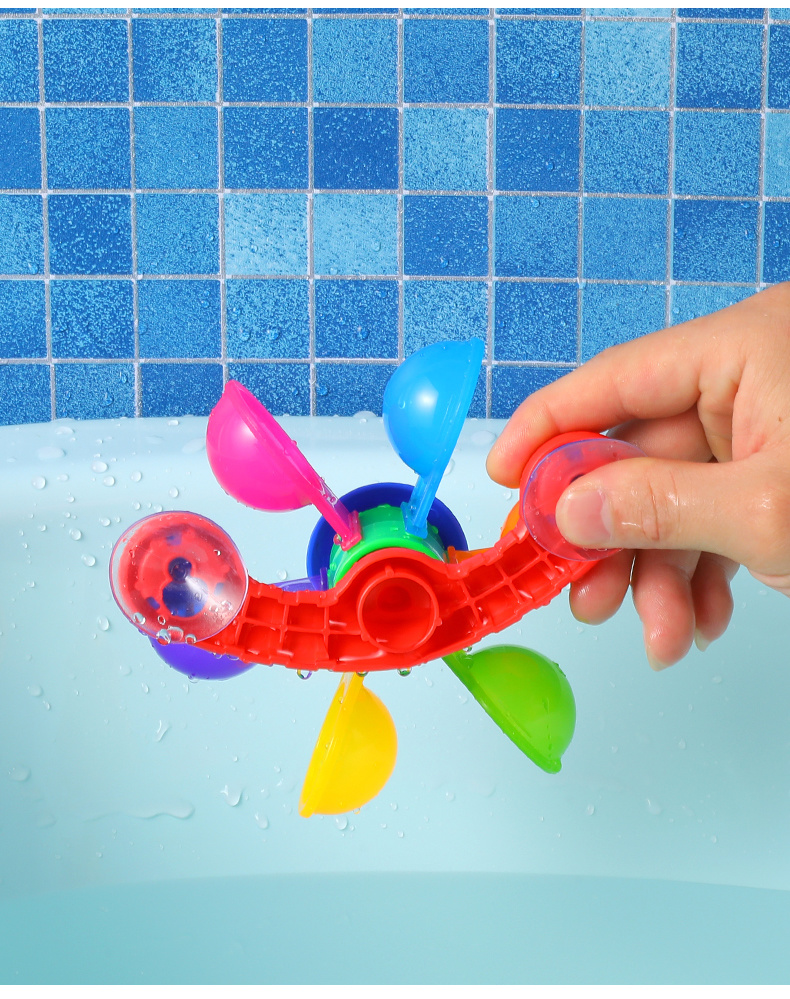 Baby Bath Toys Colorful Waterwheel Bathing Sucker Bathtub Water Spray Play Set Shower Sprinkler Toy For Children Kids Toddler